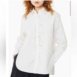 find me now bow button down shirt